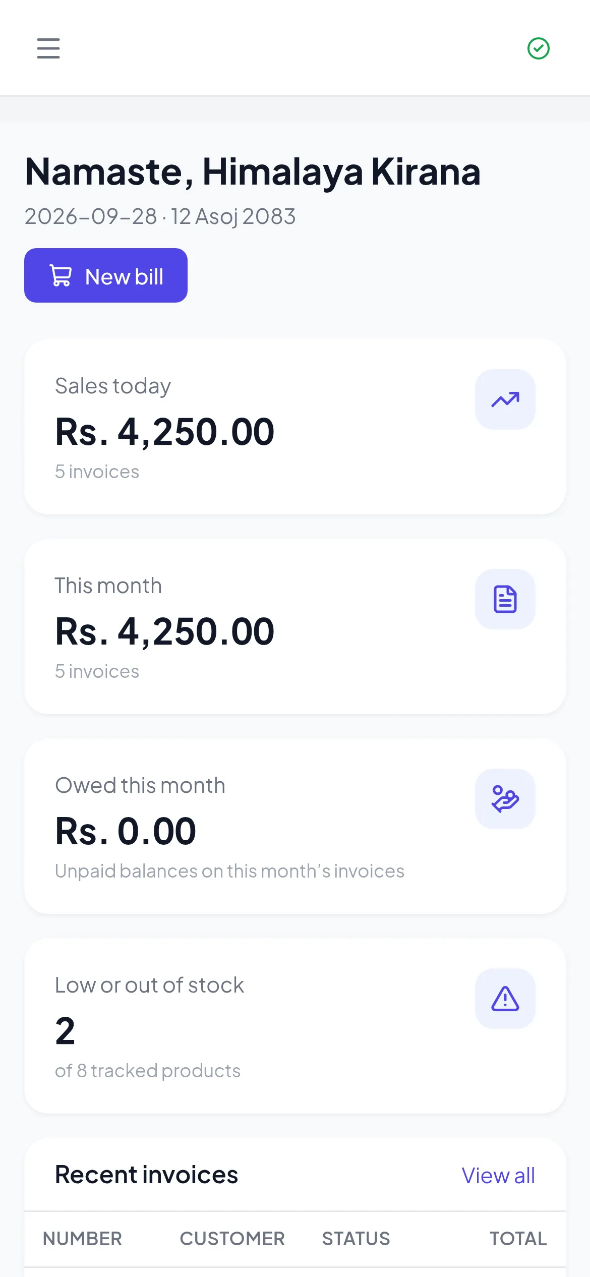 The same dashboard on a phone